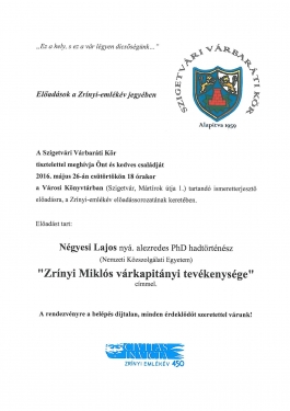 Zrnyi Mikls vrkapitnyi tevkenysge