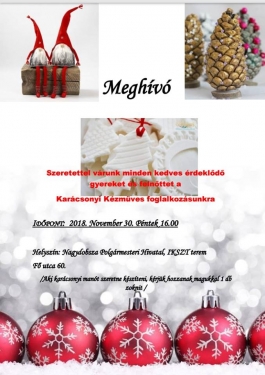 Karcsonyi kzmves foglalkozs
