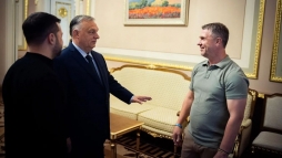 A Fradi volt edz�j�vel is �sszefutott Orb�n Viktor Kijevben (vide�)