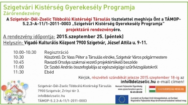 Szigetvri Kistrsg Gyereksegly Programja - Zrrendezvny